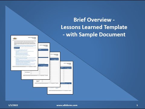SDLCforms Lessons Learned Template Form