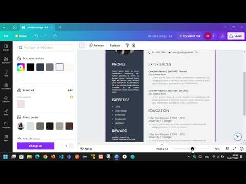 Creating CV and customize it using Canva
