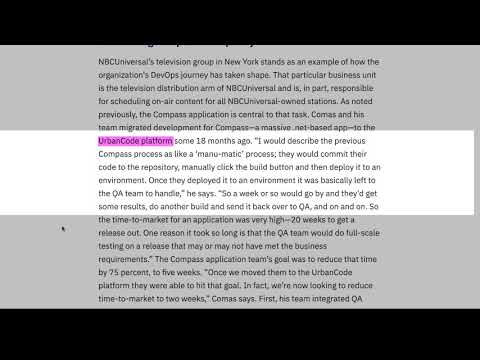 UrbanCode Case Study Analysis: NBC Universal