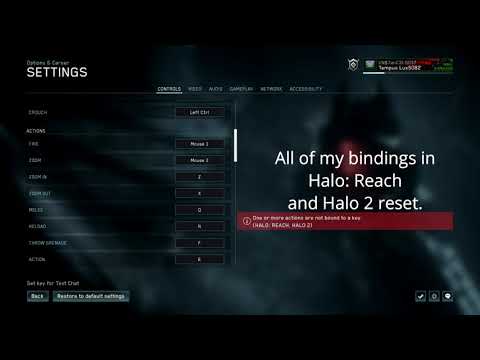 Halo:MCC | Bindings reset every time I sign in.