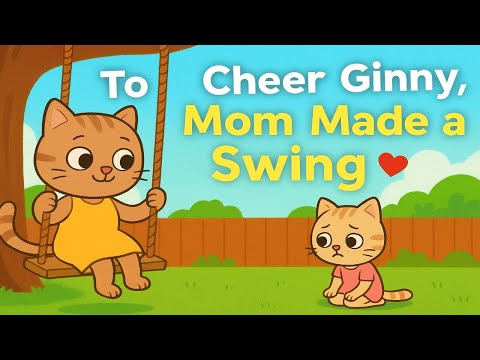 To Cheer Up Ginny, Mom Made a Swing ❤️ | Cute Cat Cartoon | KhizarCatAi