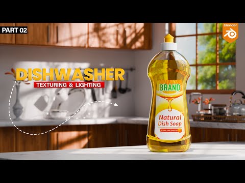 Dishwasher 3D Tutorial Part 2 | Texturing, Lighting & Rendering in Blender