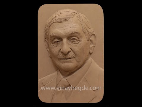 Portrait making by Vinay Hegde of Jorgen Breder Stang | relief portrait creation process in clay