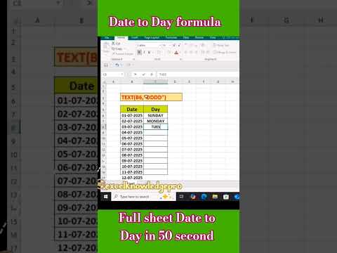 ✅ "Excel Date to Day in Seconds!😲 Be Smart & Save Time!" #text #youtubeshorts #excel #viral #tricks