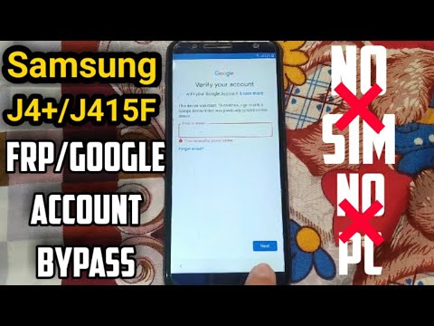 Samsung J4 Plus FRP Bypass || Samsung J415F Google Account Bypass Without PC/Sim || Samsung ||