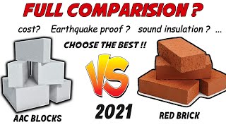 AAC Block vs Red Bricks 2020 || Which is Better? Unique properties comparison? AAC vs Brick English