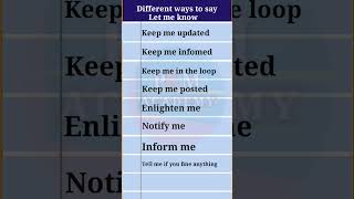 Different ways to say Let me know || Let me know #short