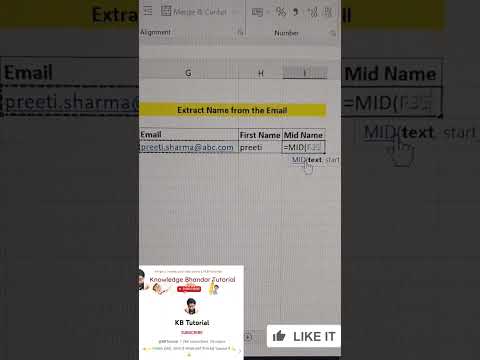 🤯Extract Middle Name from the Data in a Minute🤯 #excel #reelsinstagram #shortsvideo #shorts #viral