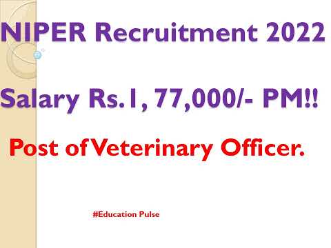 NIPER Recruitment 2022 #niper  Veterinary Officer #nipermohali #animalcrossing #animals