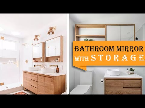 40+ Bathroom Mirror with Storage Cabinet Design Ideas