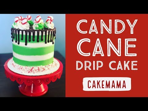 Candy Cane Drip Cake