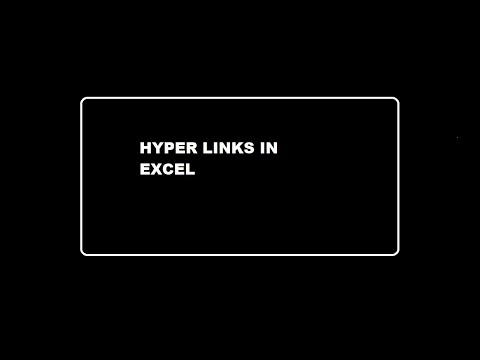HYPERLINKS IN EXCEL