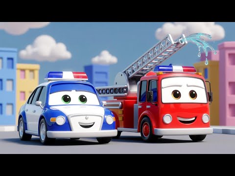 Police Car & Fire Truck Song 🚓🚒 | Emergency Vehicles for Kids | Fun Vehicle Songs