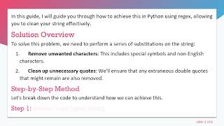 Removing Special & Invalid Characters from a String using Python and Regex