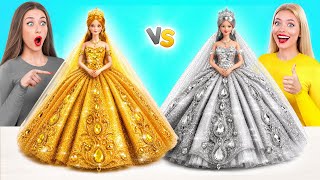 Золотая vs Серебряная Преображение Куклы Барби с Multi DO Girls