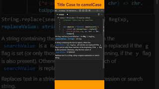 JS tips - Title Case to camelCase  #shorts #javascript #tipsandtricks