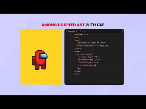 Among Us Speed Art Using Pure CSS Only | CSS Art: Among Us Speed