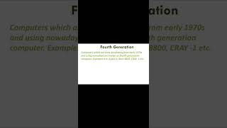 Fourth generation of computer #shorts
