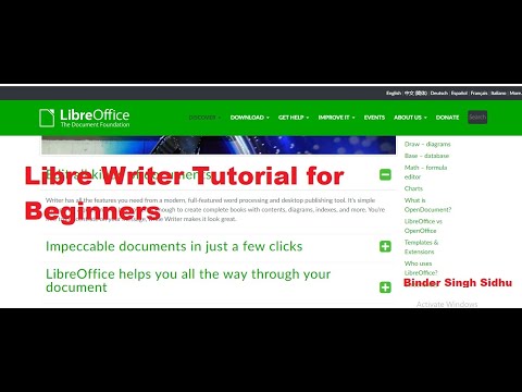Libre Writer tutorial