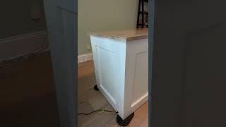 Custom built-in style desk with storage + solid wood top! #customdesign  #woodworking  #homeoffice