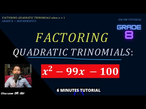 📌 HOW to FACTOR QUADRATIC TRINOMIALS when "a = 1" I Rare Technique-DIAMOND METHOD I by SIR OW