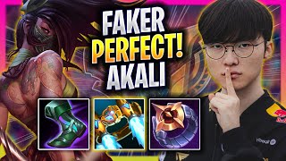 FAKER PERFECT GAME WITH AKALI! - T1 Faker Plays Akali MID vs Mel!