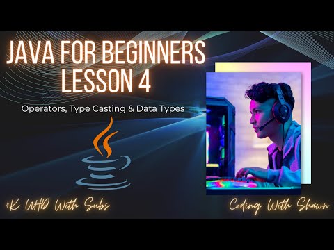 Java For Beginners 2022 | Lesson 4 | Data Types, Operators, and Type Casting [4K]