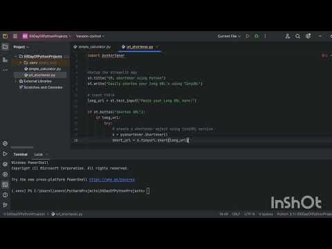 🔗 Day 2: Build a URL Shortener in Python using Streamlit | TinyURL Clone | 50 Days of Python Project