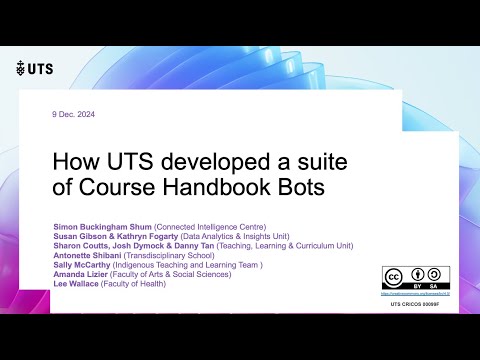 How UTS developed a suite of Course Handbook Bots