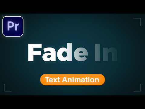 Fade In Text Animation in Premiere Pro