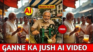Ganne Ka Jush Ai Video Editing Full Tutorial || ₹20 Glass Ai Video || Modi Trump Ai Video Generated