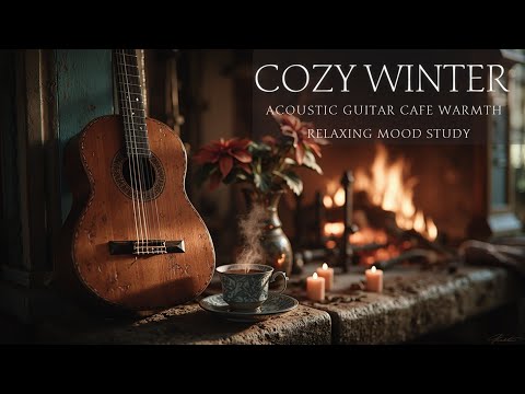 November - Winter Acoustic Guitar Music ~ Cozy Fireside Cafe Warmth for Relaxing Mood & Study