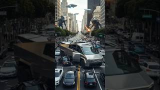 #city #attacked by #aliens #mosters #trex #cybertruck #usa FOREVER