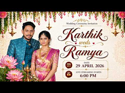 KARTHIK WEDS RAMYA | WEDDING LIVE STREAMING | 29-04-2026