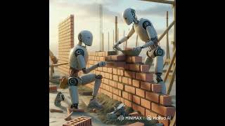 Mason and Laborer Robots Building the Future One Brick at a Time 🔧🏗️🧱🤖 #tech #automation #machine