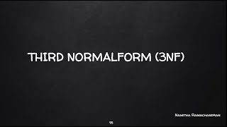 3RD NORMAL FORM (3NF)