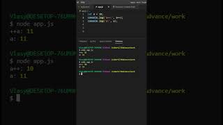 POSTFIX FORM / a++ * PREFIX FORM / ++a  * INCREMENT * DECREMENT *  JAVASCRIPT