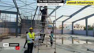 PEB Erection at Jeevesh Infrastructure #PEBConstruction #IndustrialBuildings #StructuralSafety