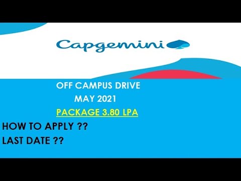 Capgemini Recruitment 2021 OFF Campus Drive May 2021