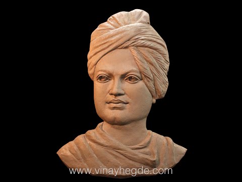 Making of Swami Vivekananda clay mural sculpture by Vinay Hegde