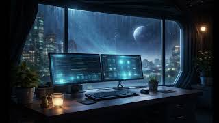 Futuristic Space Station Corridor Ambience | Deep Focus & Study Background (1 Hour)