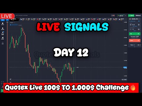 🔴 DAY 12 100$ To 1000$ CHALLENGE QUOTEX | LIVE BINARY TRADING