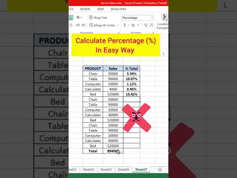 How to Calculate Percentage in Excel #msexcel #exceltips #msofficeexcel