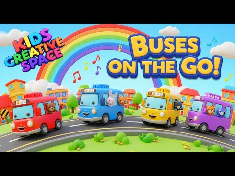 Buses on the Go 🚌 | Fun 3D Kids Song & Nursery Rhyme | Learn Colors & Counting for Toddlers
