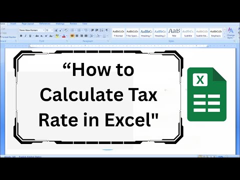 How to Calculate Tax Rate in Excel | Step-by-Step Tutorial for Beginners #excelforbeginners