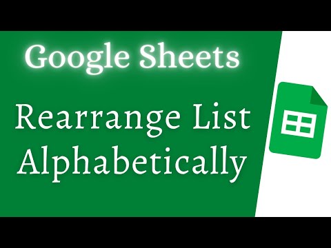 Rearrange the list alphabetically