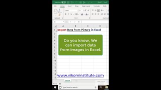 Do you know we can import data from images in excel #shorts #excel #youtubeshorts #dataimport