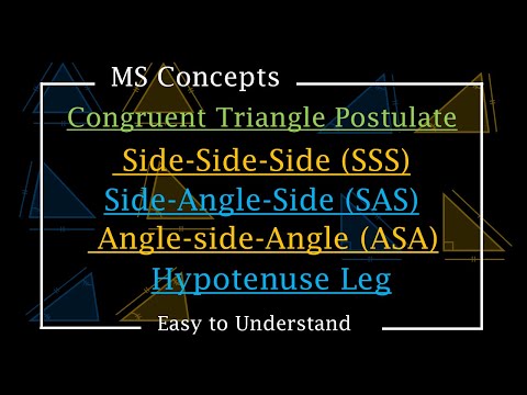 Congruent Triangle Postulate | Side-Side-Side, Side-Angle-Side, Hypotenuse Leg, Angle-side-Angle
