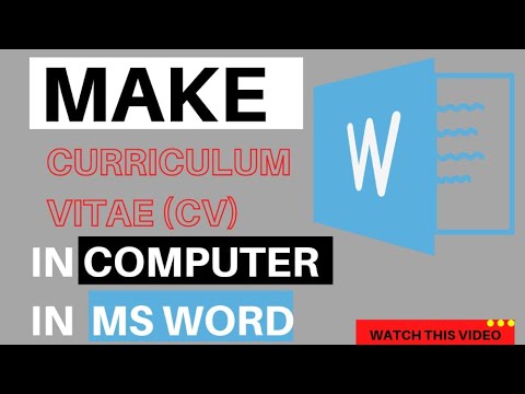 How to make CV [resume] in word||Computer me CV kaise banaye||#computer #CV #mircosoft word