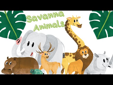 Animals of the Savanna🦒🦁🐘 | Fun Facts for Kids| Learn English